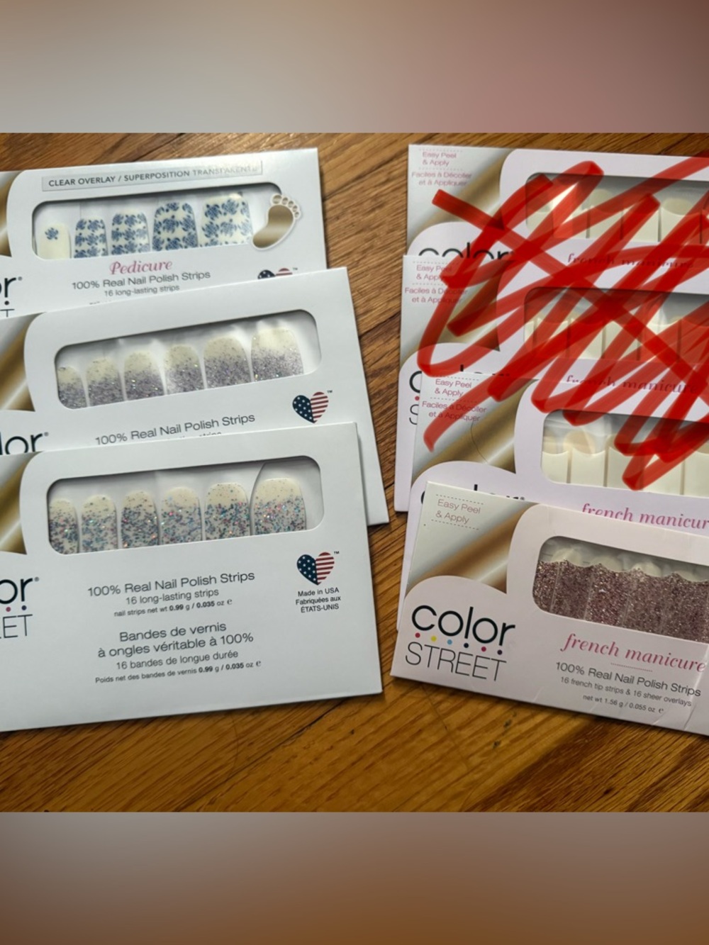 Color Street Nail Polish Strips Variety Pack - Pink, White & Lavender Accents